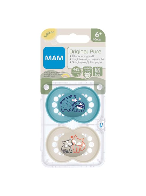 MAM PURE Original szilikon DUPLA cumi 6+ hónap