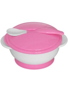 Baby care etető tál + kanál - blush pink