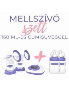   Lansinoh 2 az 1-ben elektromos dupla mellszívó + 2db 160ml cumisüveg szett