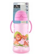 Baby Care Szafari szívószálas sportitató 330 ml - pink