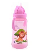 Baby Care Szafari szívószálas sportitató 330 ml - pink