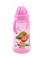 Baby Care Szafari szívószálas sportitató 330 ml - pink