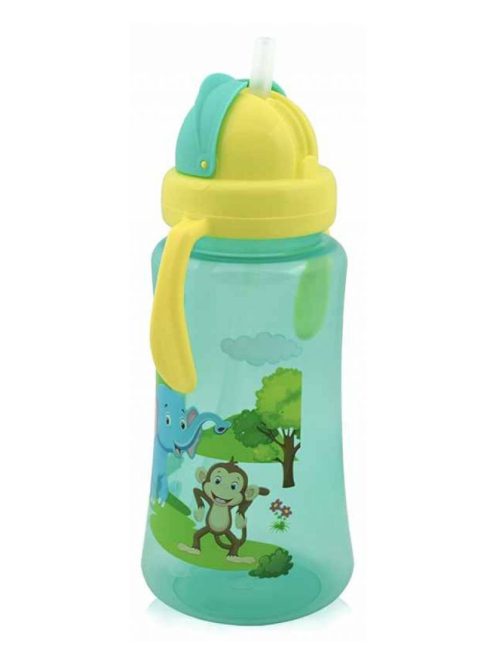 Baby Care Szafari szívószálas sportitató 330 ml - green