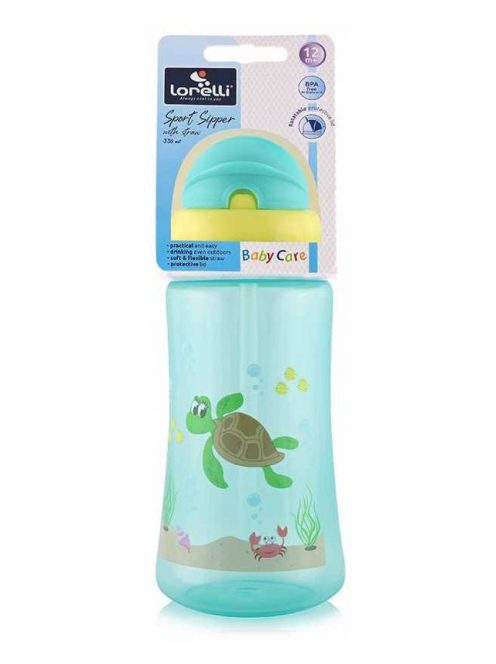 Baby Care Ocean szívószálas sportitató 330 ml - green