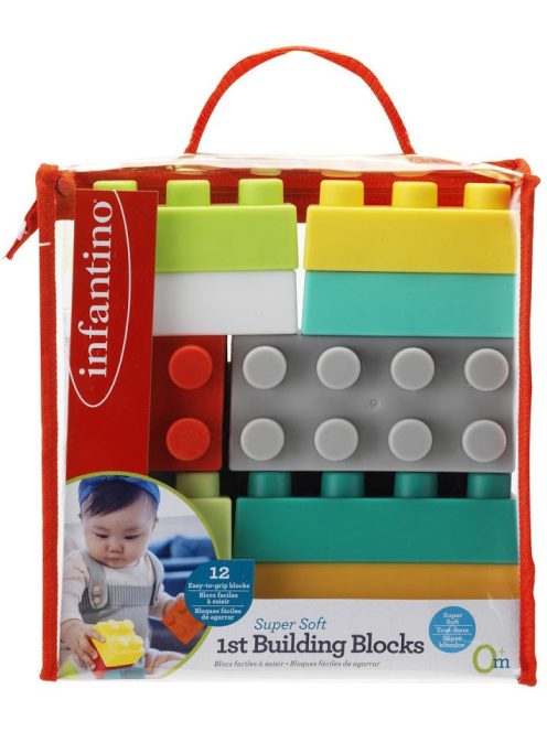 Infantino Super Soft 1st Building Blocks készségfejlesztő építő