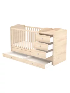   Timba Niki 3 Fiókos Kombinált kiságy (60x120-as) - Borostyán