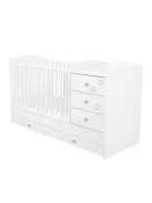 Timba Félix 3 Fiókos Kombinált kiságy (60x120-as) - Fehér Csillagos