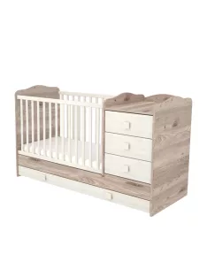   Timba Viki 3 Fiókos Kombinált kiságy (60x120-as) - Krém-fűz