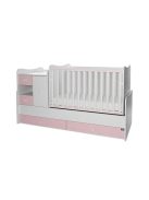 Lorelli MiniMax kombi ágy 72x190 - White / Orchid Pink