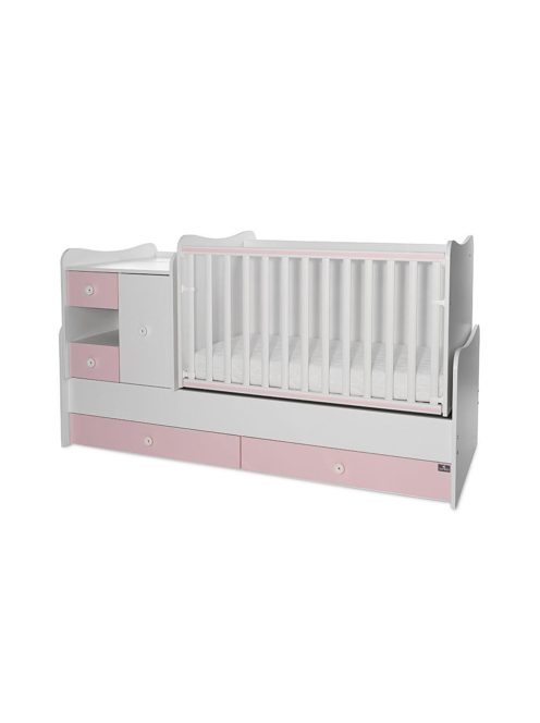 Lorelli MiniMax kombi ágy 72x190 - White / Orchid Pink