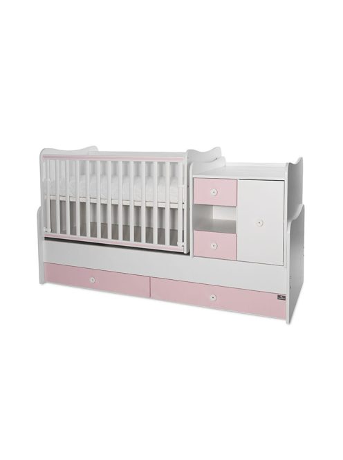 Lorelli MiniMax kombi ágy 72x190 - White / Orchid Pink