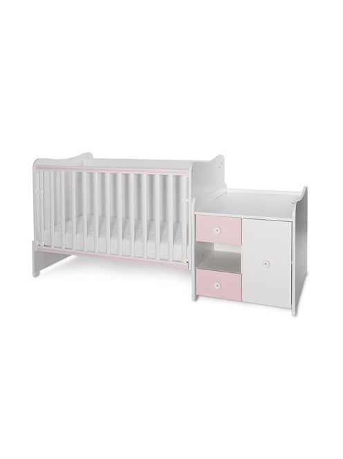 Lorelli MiniMax kombi ágy 72x190 - White / Orchid Pink