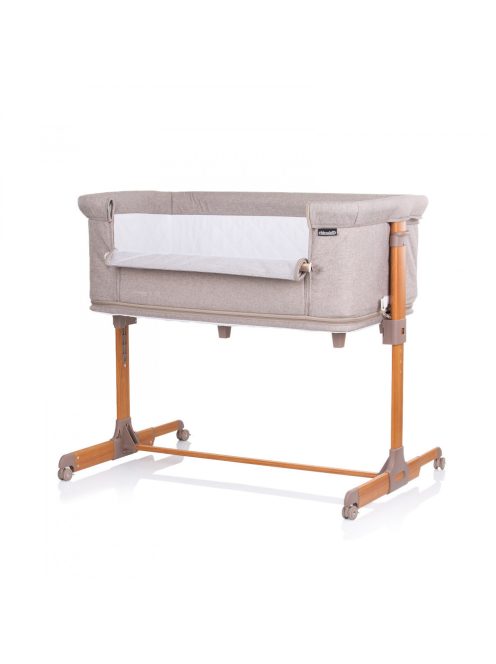 Chipolino Mommy 'n Me szülői ágyhoz csatlakoztatható kiságy - beige/wood