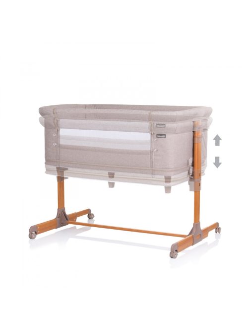 Chipolino Mommy 'n Me szülői ágyhoz csatlakoztatható kiságy - beige/wood