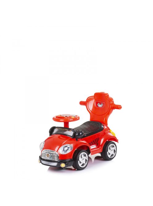Chipolino Super Car bébitaxi tolókarral és kupolával - red