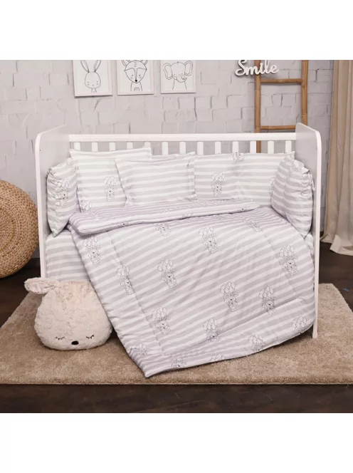 Lorelli 5 részes ágynemű garnitúra - Grey Striped