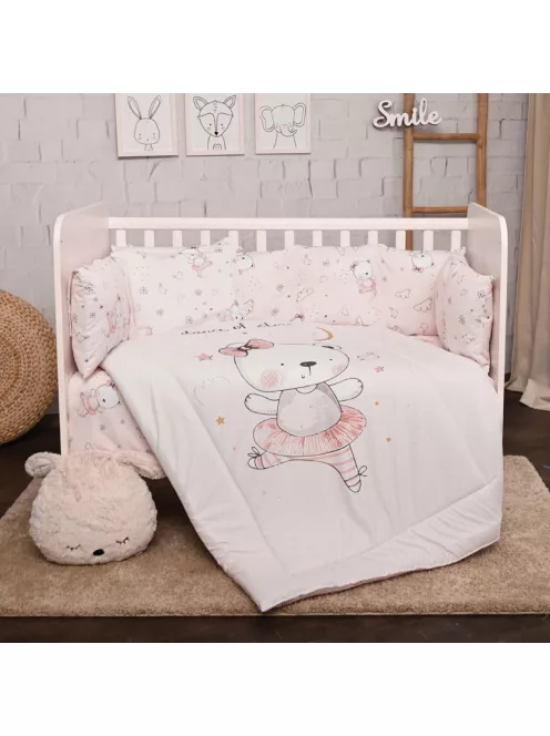 Lorelli 5 részes ágynemű garnitúra - Pink Ballerina Bear