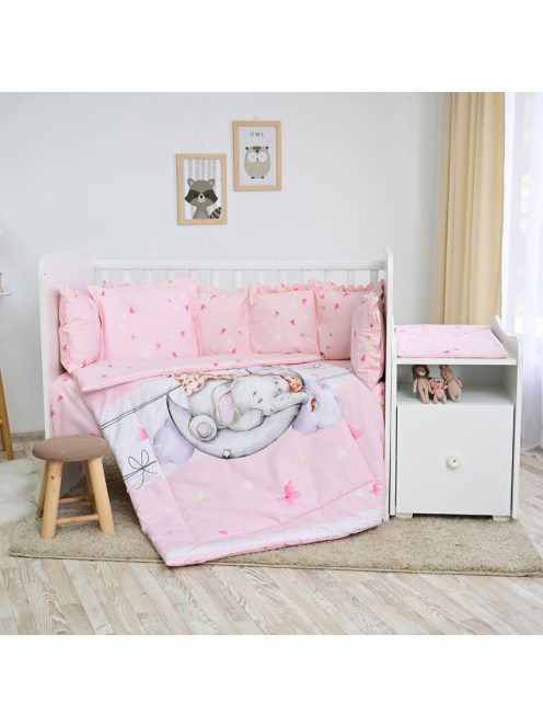 Lorelli ágynemű garnitúra Trend kombi ágyhoz - Butterflies Pink