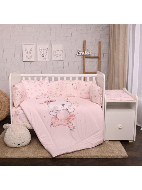 Lorelli ágynemű garnitúra Trend kombi ágyhoz - Pink Ballerina Bear