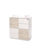 Lorelli Cupboard pelenkázó komód - White & Light Oak