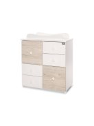 Lorelli Cupboard pelenkázó komód - White & Light Oak