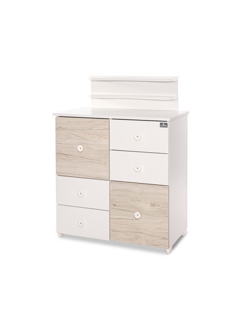 Lorelli Cupboard pelenkázó komód - White & Light Oak