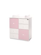 Lorelli Cupboard pelenkázó komód - White & Orchid Pink