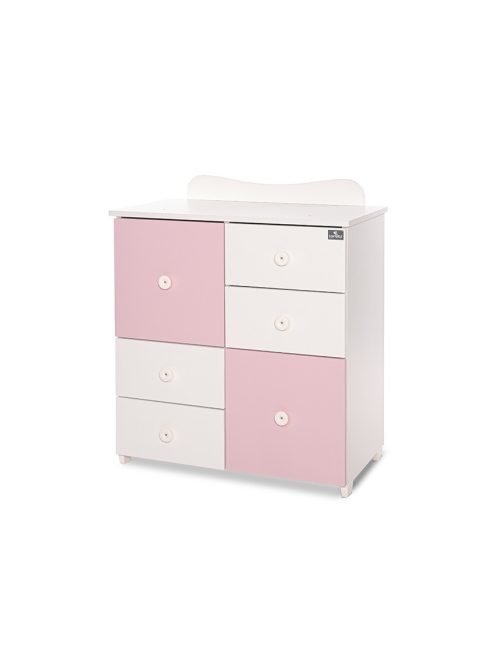 Lorelli Cupboard pelenkázó komód - White & Orchid Pink