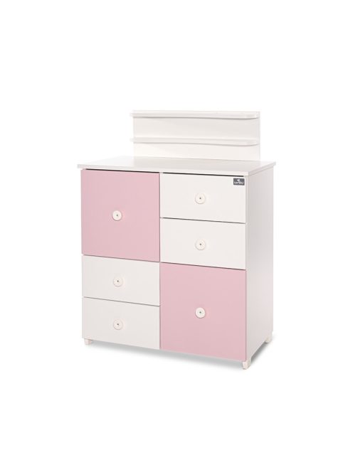 Lorelli Cupboard pelenkázó komód - White & Orchid Pink