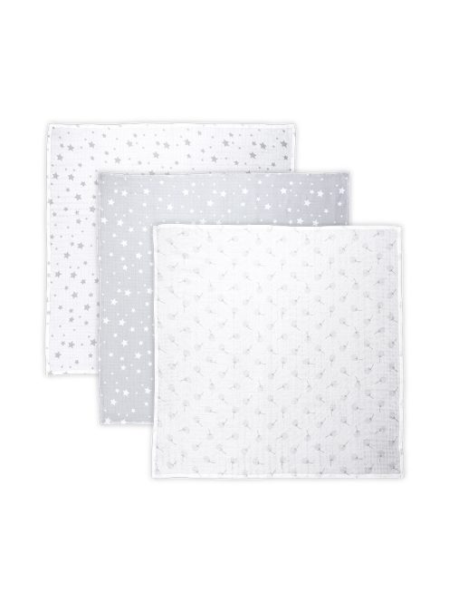 Lorelli Muszlin takaró 80x80 cm - Trio Grey Mix