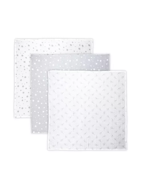 Lorelli Muszlin takaró 80x80 cm - Trio Grey Mix