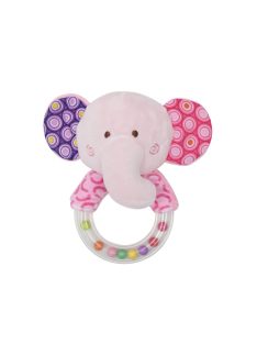 Lorelli Toys Plüss csörgő karika - Pink elefánt