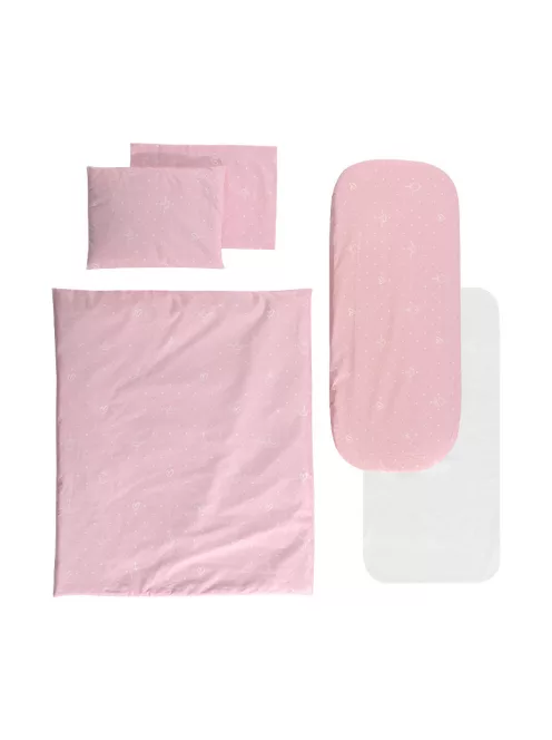 Lorelli ágynemű garnitúra mózeskosárba - Little Bear Pink