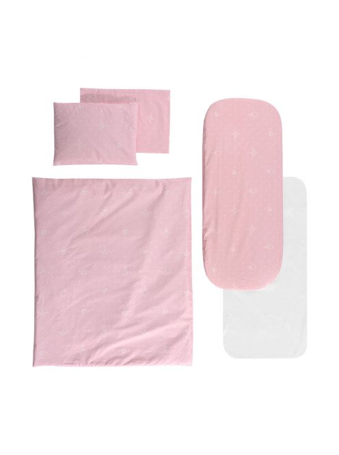 Lorelli ágynemű garnitúra mózeskosárba - Little Bear Pink