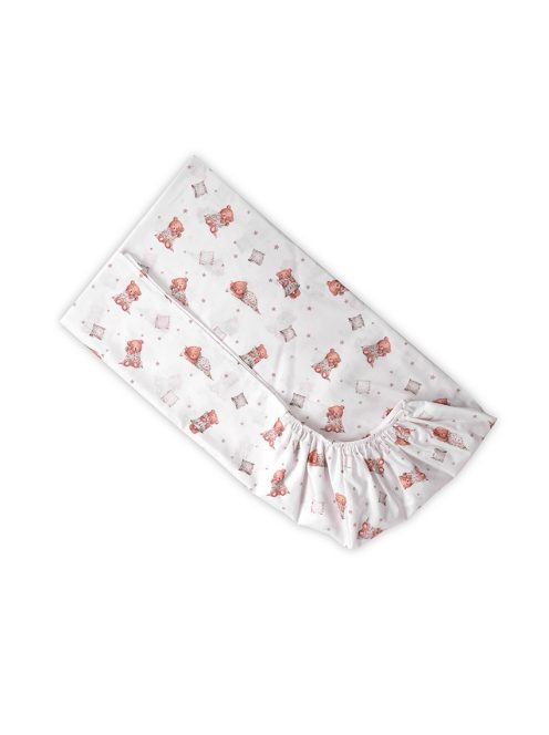 Lorelli gumis lepedő 60x120 + 15cm - Bears & Pillows Beige
