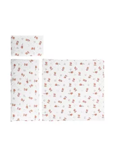   Lorelli 3 részes nyári ágynemű garnitúra babakocsiba - Bears & Pillows beige
