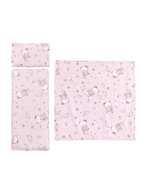 Lorelli 3 részes nyári ágynemű garnitúra babakocsiba - Pink Ballerina
