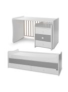 Lorelli Maxi Plus kombi ágy 70x160 - White/Stone Grey ÚJ