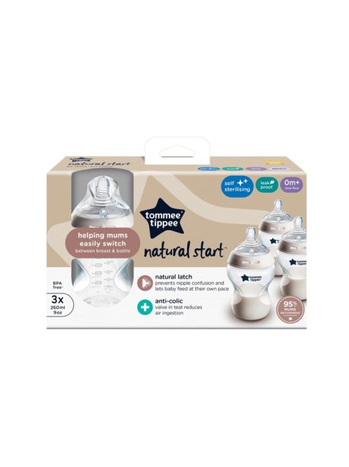 Tommee Tippee Natural Start cumisüveg, 3 x 260 ml