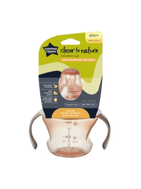 Tommee Tippee Closer to Nature transition cup tanulópohár rózsaszín, 150 ml