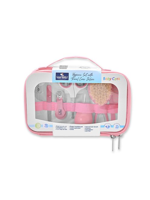 Baby Care ápolási szett átlátszó tartóban - blush pink