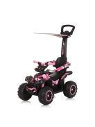 Chipolino ATV bébitaxi tolókarral és kupolával - White/pink