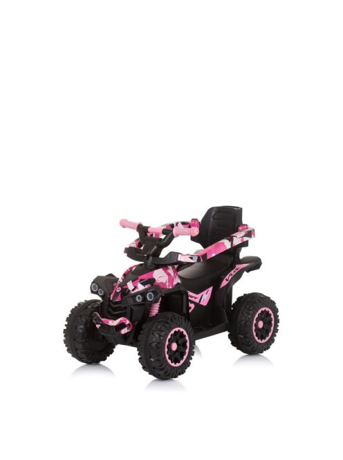 Chipolino ATV bébitaxi tolókarral és kupolával - White/pink