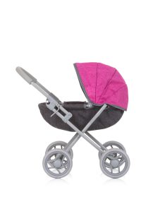 Chipolino Daisy játék babakocsi - Grey/Pink linen