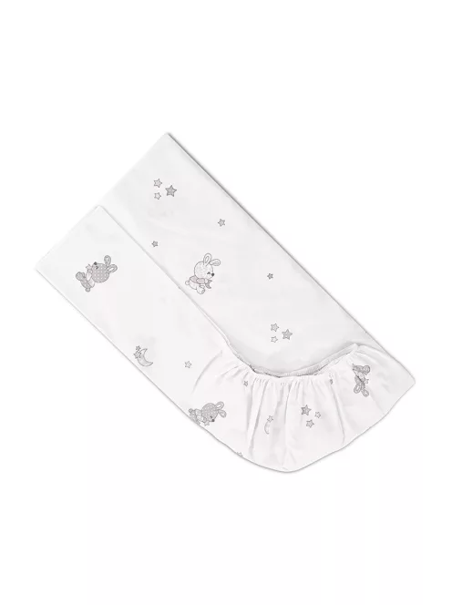 Lorelli gumis lepedő 60x120 + 15cm - Little Rabbits Grey