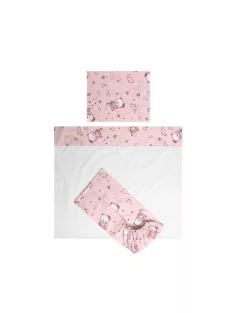   Lorelli Tiny Dream Trio ágynemű garnitúra 60x120 - Pink Ballerina Bear