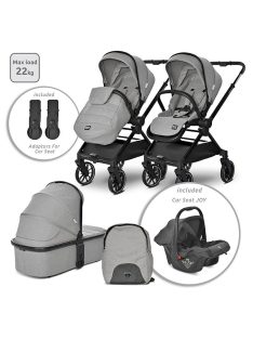   Lorelli Reya 3az1-ben multifunkciós babakocsi átfordítható tolókarral + Joy autóshordozó - Grey