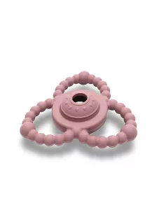 Lorelli Természetes szilikon csörgő-rágóka - Deep Pink