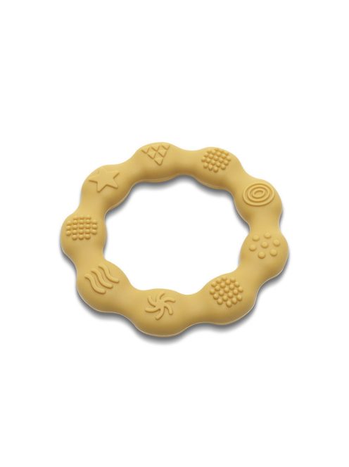 Lorelli Természetes szilikon rágóka karika - Yellow