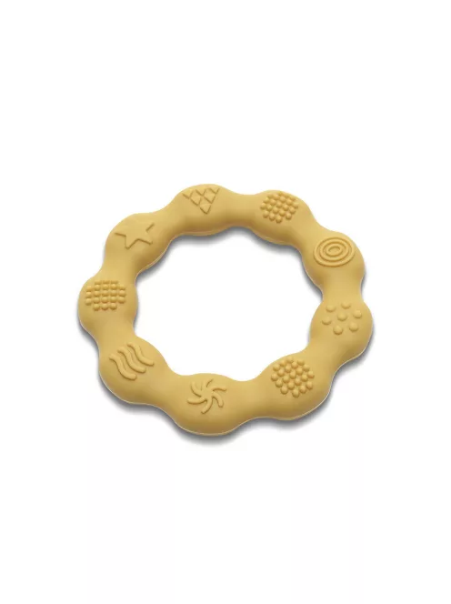 Lorelli Természetes szilikon rágóka karika - Yellow